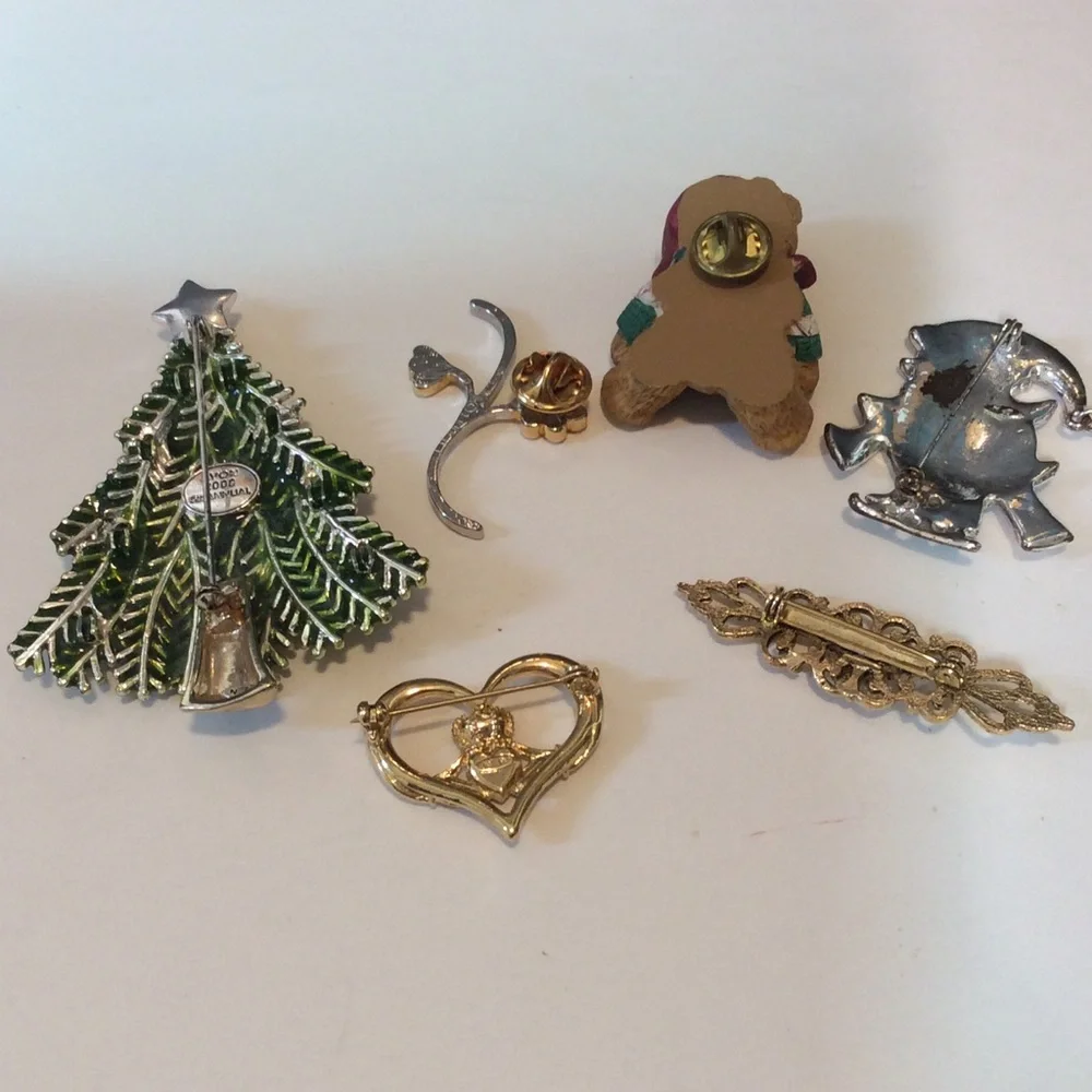 Lot of 6 Vintage Brooch Pins